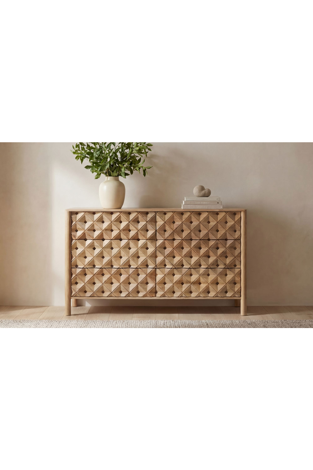 6-Drawer Mango Wood Dresser | Novi Living Fulton