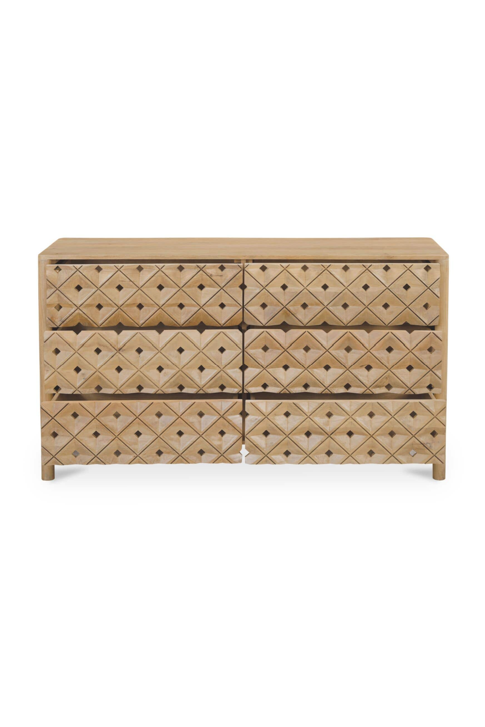 6-Drawer Mango Wood Dresser | Novi Living Fulton