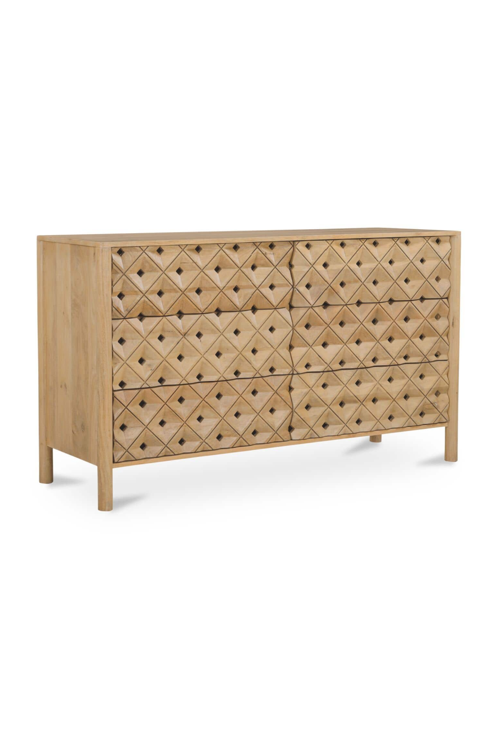 6-Drawer Mango Wood Dresser | Novi Living Fulton