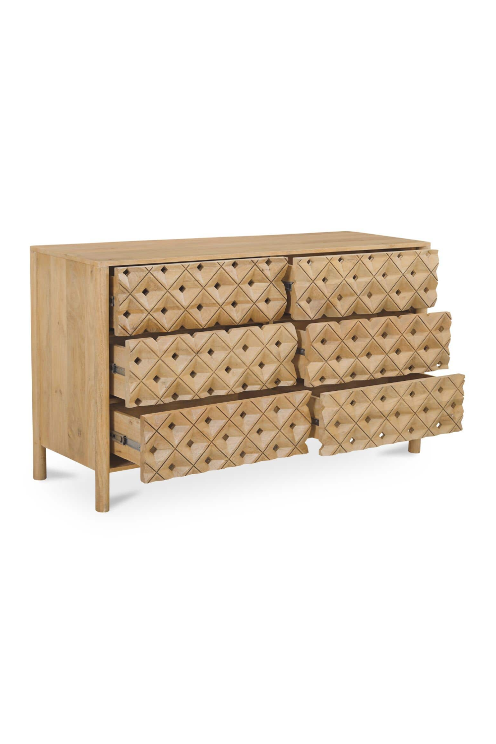 6-Drawer Mango Wood Dresser | Novi Living Fulton