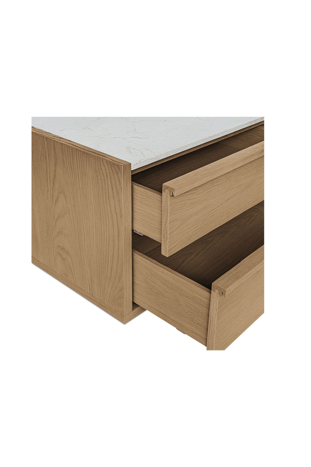 2-Drawer Solid Oak Nightstand | Novi Living Ashcroft