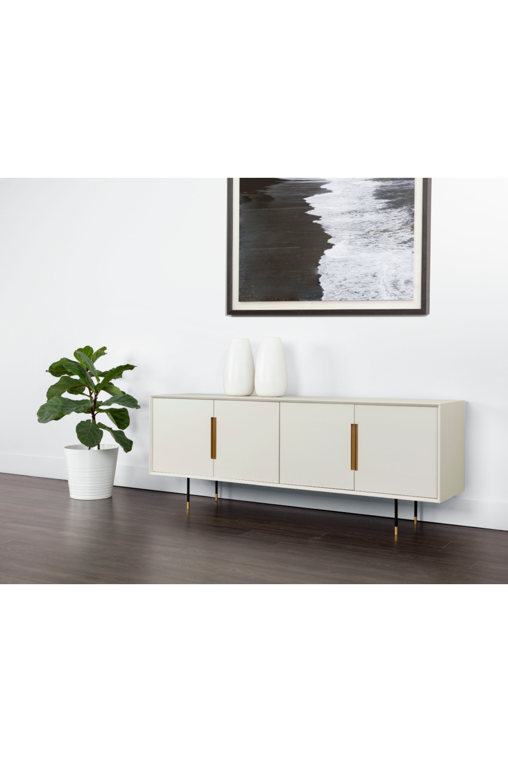 4-Door Cream Modern Sideboard | Splendido Danbury