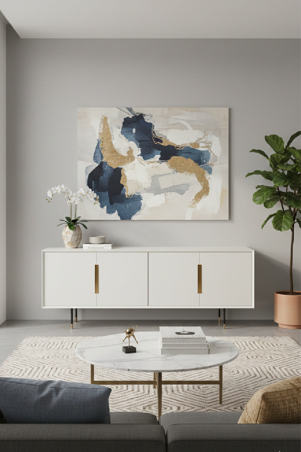 4-Door Cream Modern Sideboard | Splendido Danbury