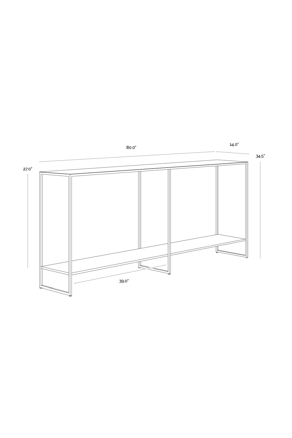 2-Layer Iron Console Table | Splendido Eiffel