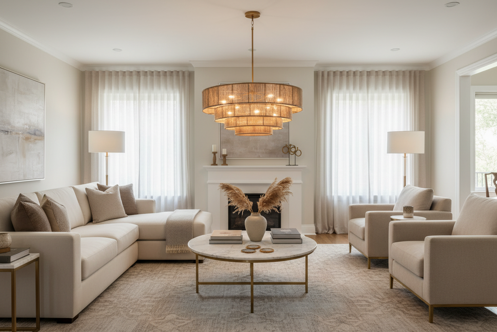 4-Tier Rustic Jute Chandelier | Splendido Lumina