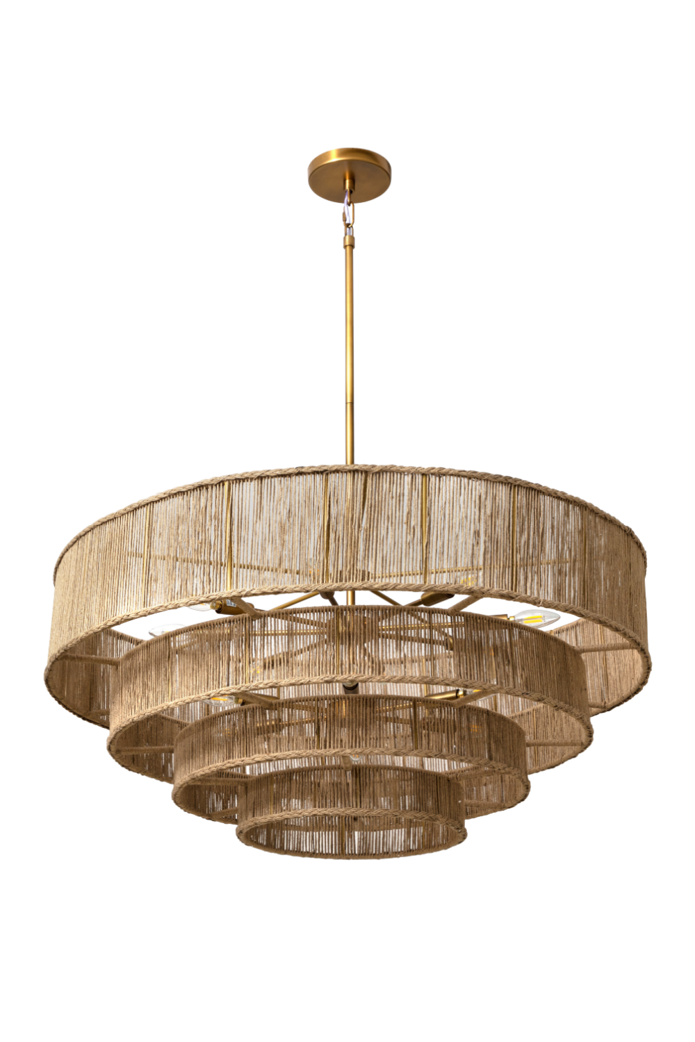 4-Tier Rustic Jute Chandelier | Splendido Lumina