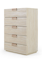 5-Drawer Travertine Chest | OROA Modern Lago