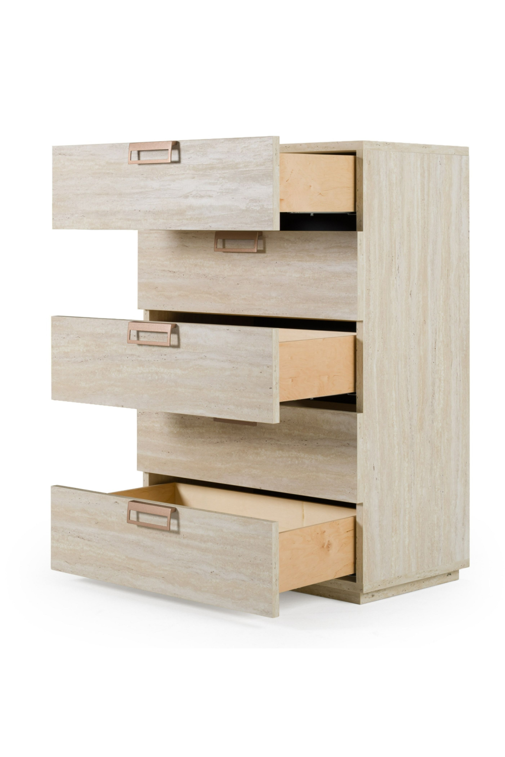 5-Drawer Travertine Chest | OROA Modern Lago