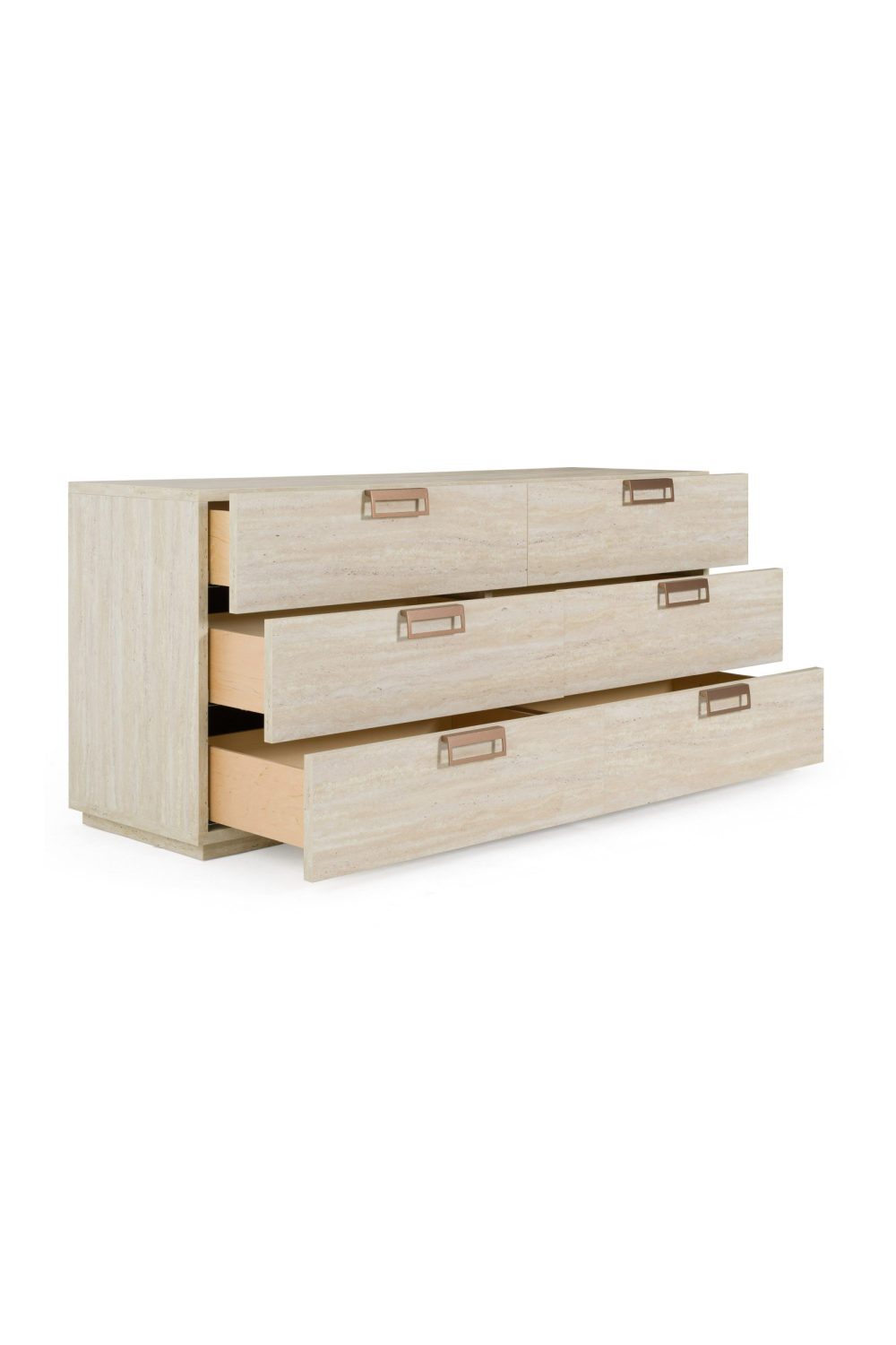 6-Drawer Travertine Dresser | OROA Modern Lago