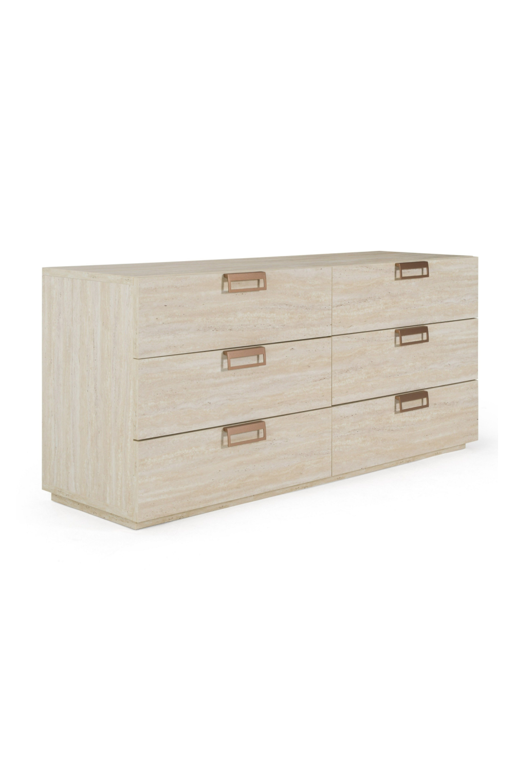 6-Drawer Travertine Dresser | OROA Modern Lago