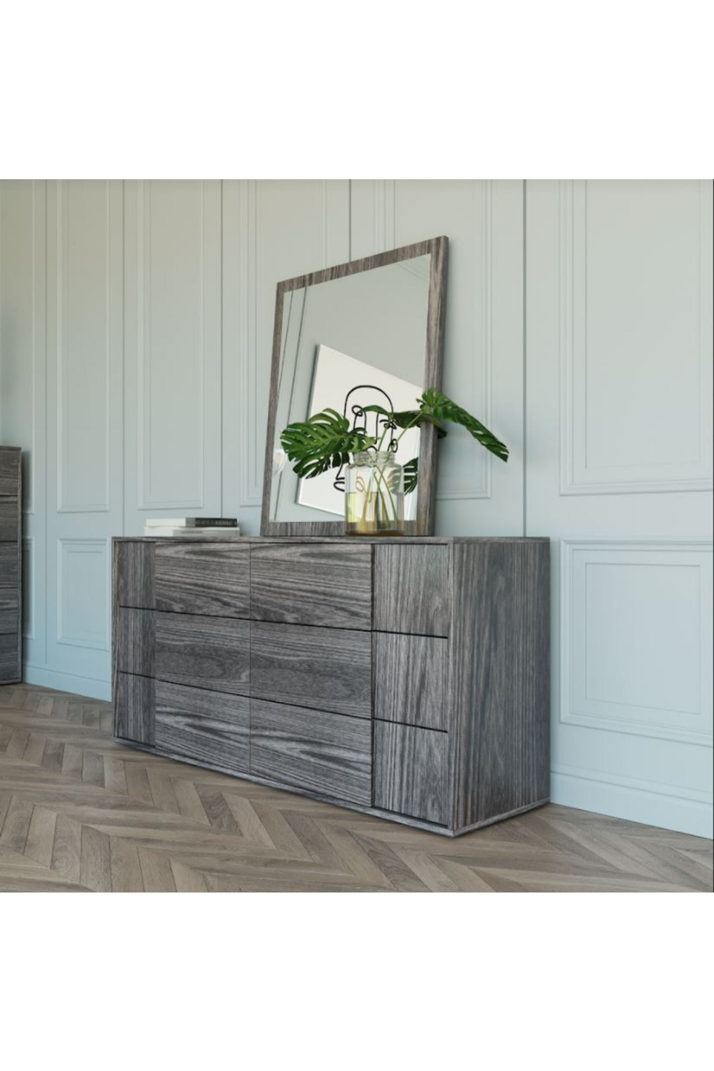 6-Drawer Gray Elm Dresser | OROA Modern Asus