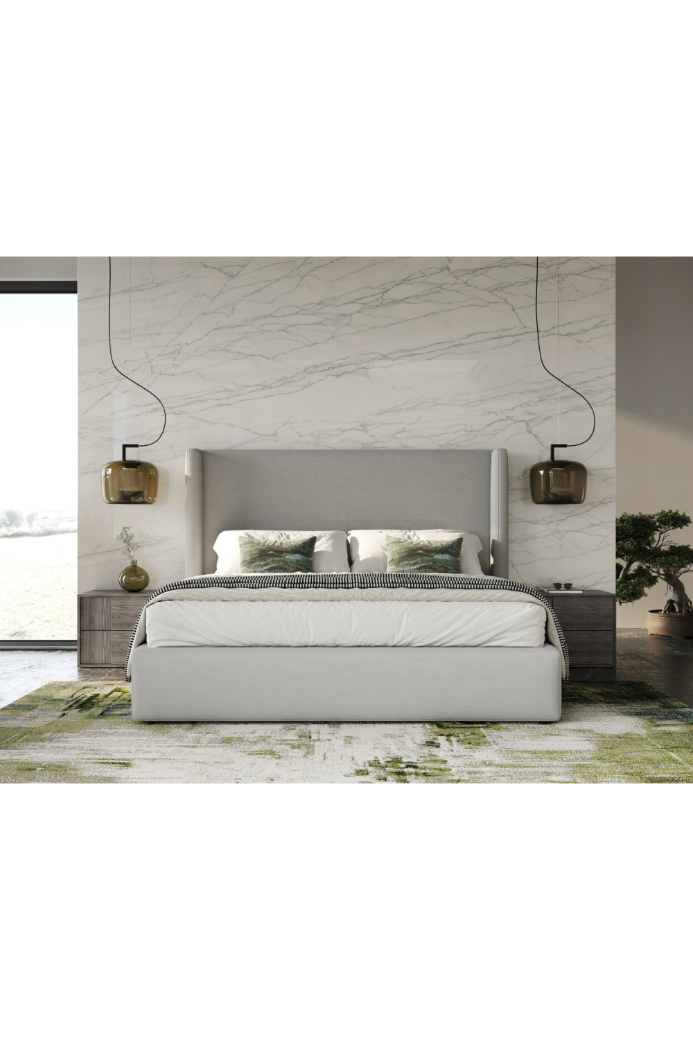 2-Drawer Gray Elm Nightstand | OROA Modern Asus