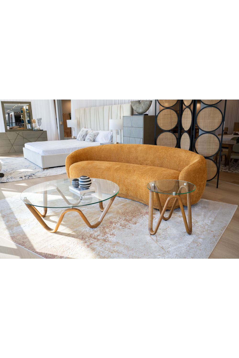 3-Seater Orange Sofa | OROA Modern Andrew