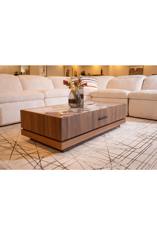 1-Drawer Walnut Coffee Table | OROA Modern Bailey