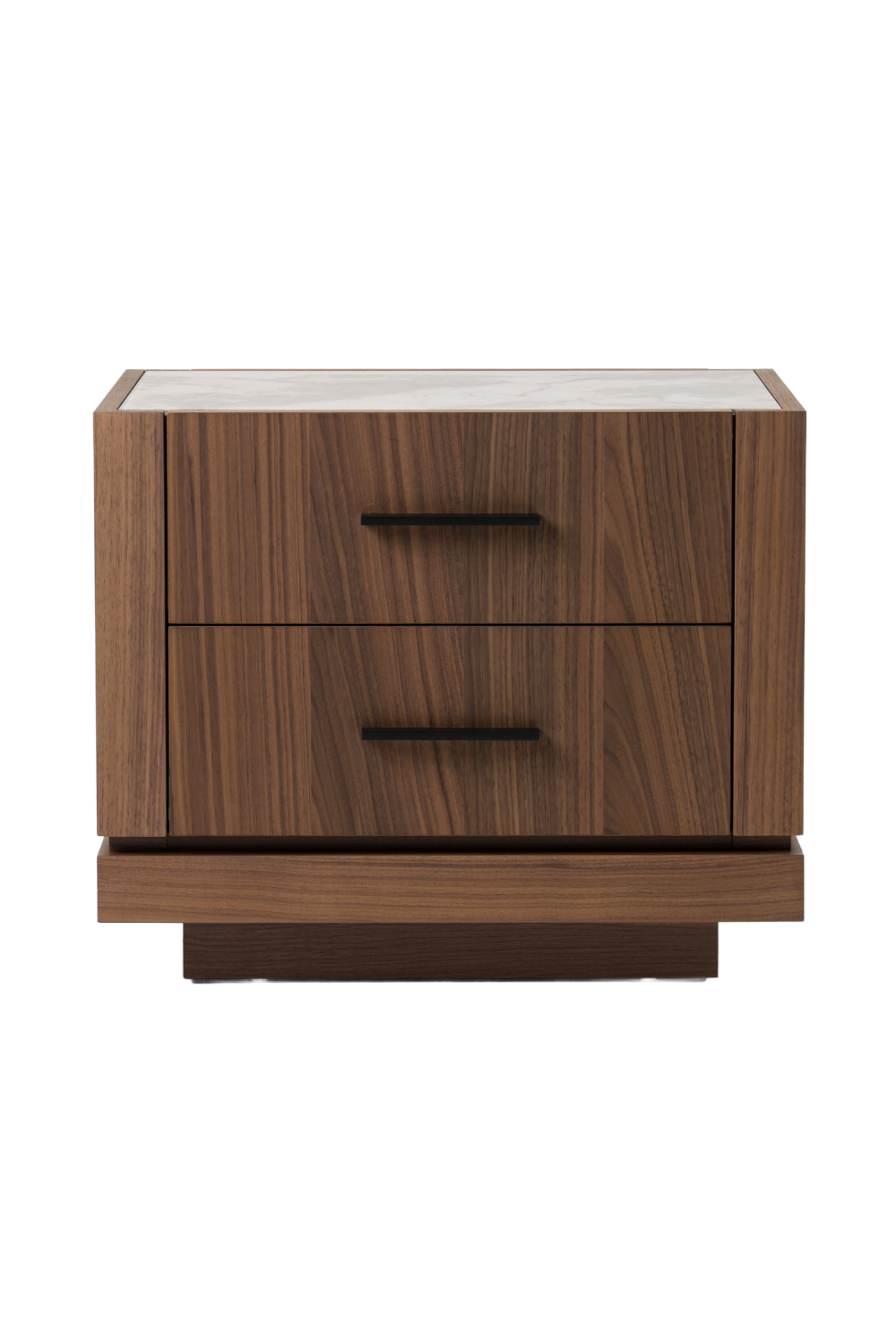 2-Drawer Walnut Nightstand | OROA Modern Bailey