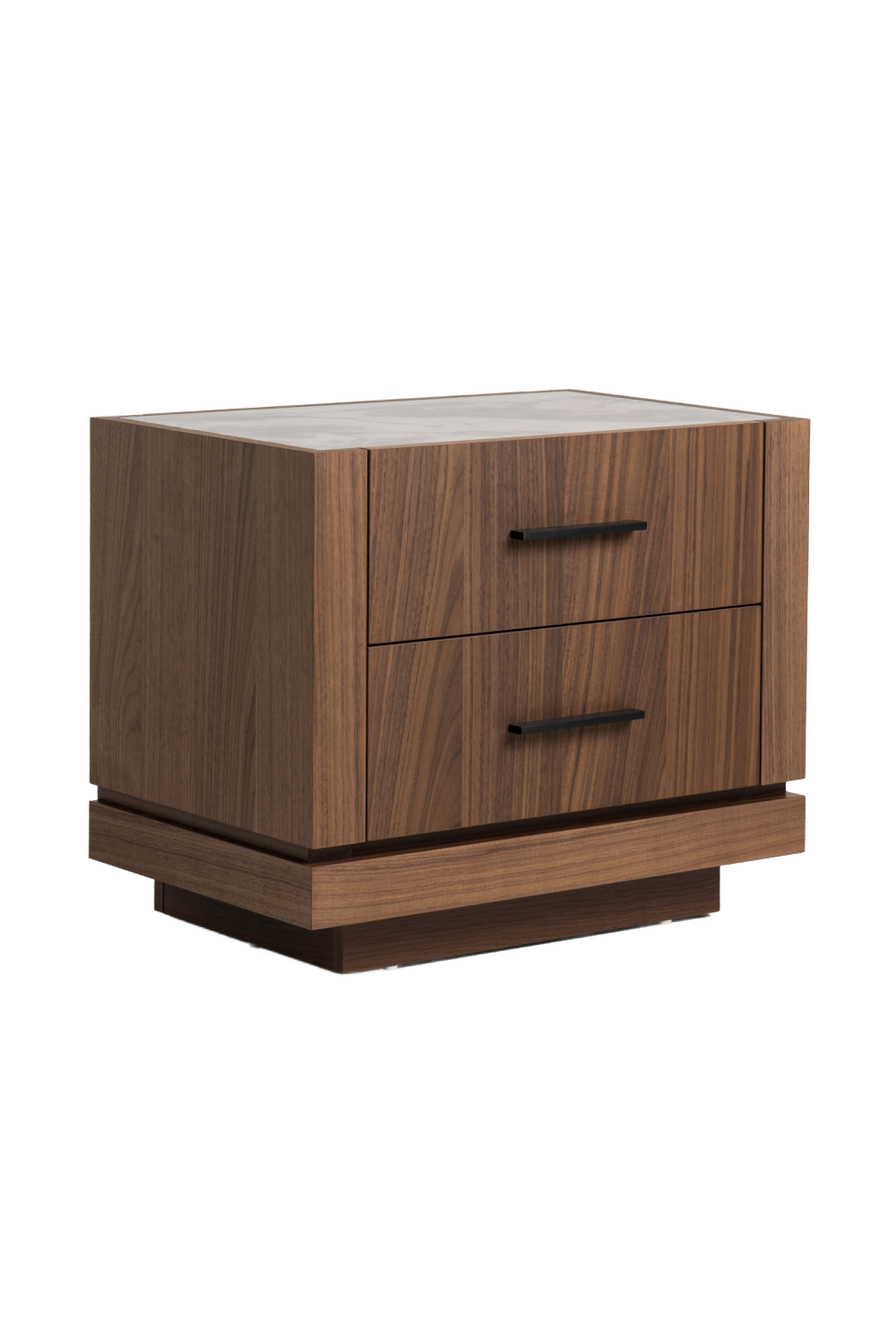2-Drawer Walnut Nightstand | OROA Modern Bailey