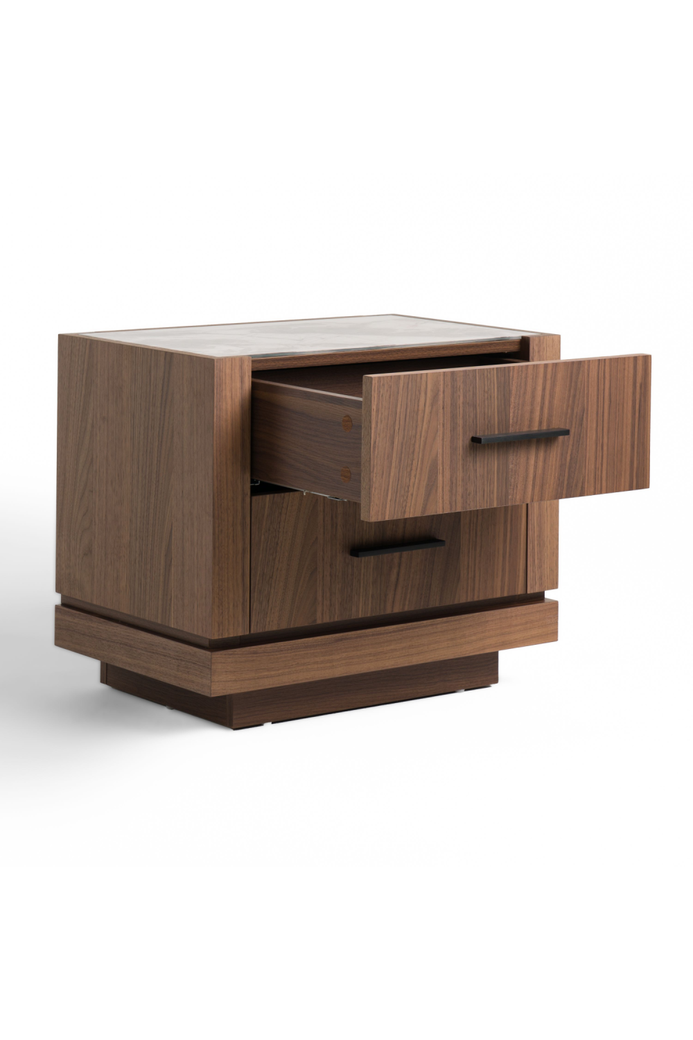 2-Drawer Walnut Nightstand | OROA Modern Bailey