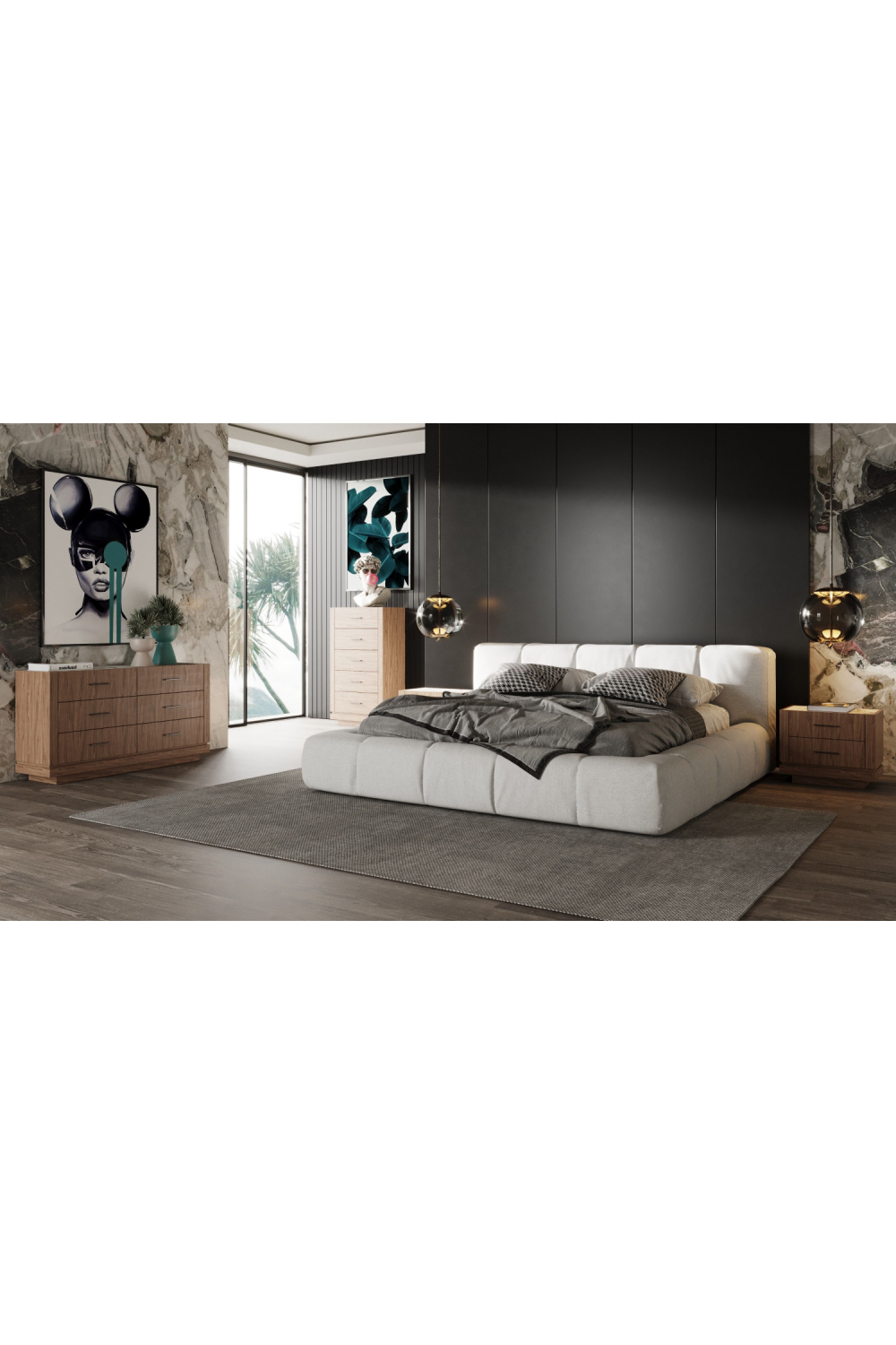 5-Drawer Walnut Chest | OROA Modern Bailey