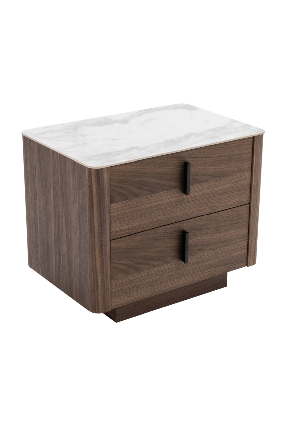 2-Drawer Walnut Nightstand | OROA Modern Chelton
