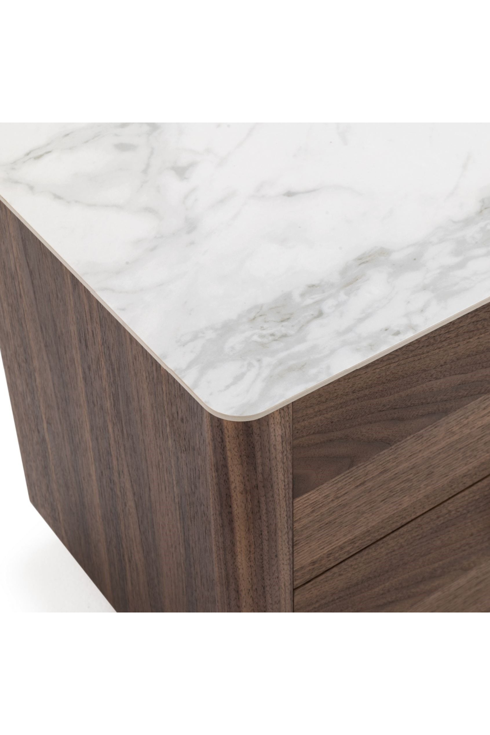 2-Drawer Walnut Nightstand | OROA Modern Chelton