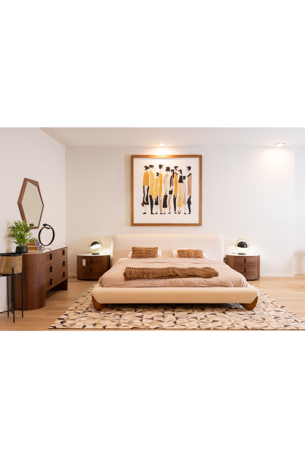 2-Drawer Walnut Nightstand | OROA Modern Chelton