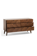 6-Drawer Walnut Veneer Dresser | OROA Modern Kamela