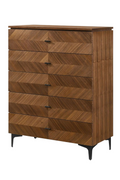 5-Drawer Walnut Veneer Chest | OROA Modern Paula