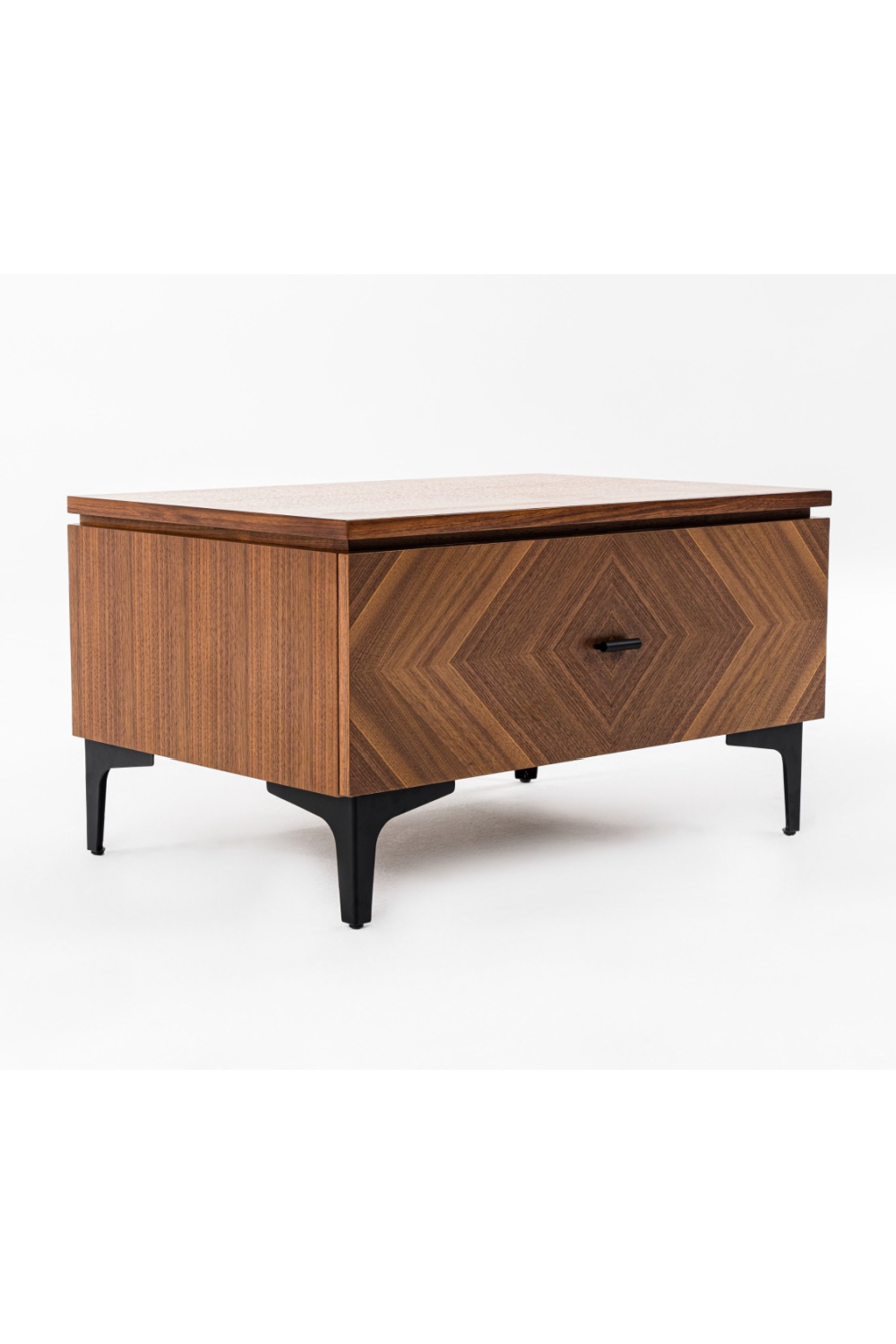 1-Drawer Walnut Veneer Nightstand | OROA Modern Paula