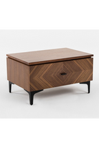 1-Drawer Walnut Veneer Nightstand | OROA Modern Paula
