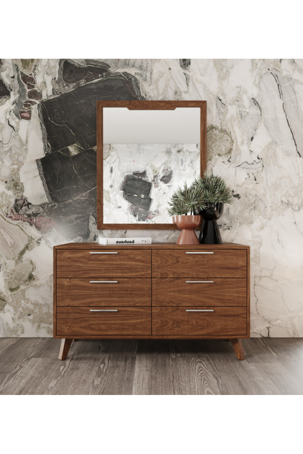 6-Drawer Walnut Dresser | OROA Modern Soria