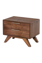 2-Drawer Walnut Nightstand | OROA Modern Soria
