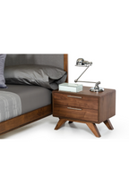 2-Drawer Walnut Nightstand | OROA Modern Soria