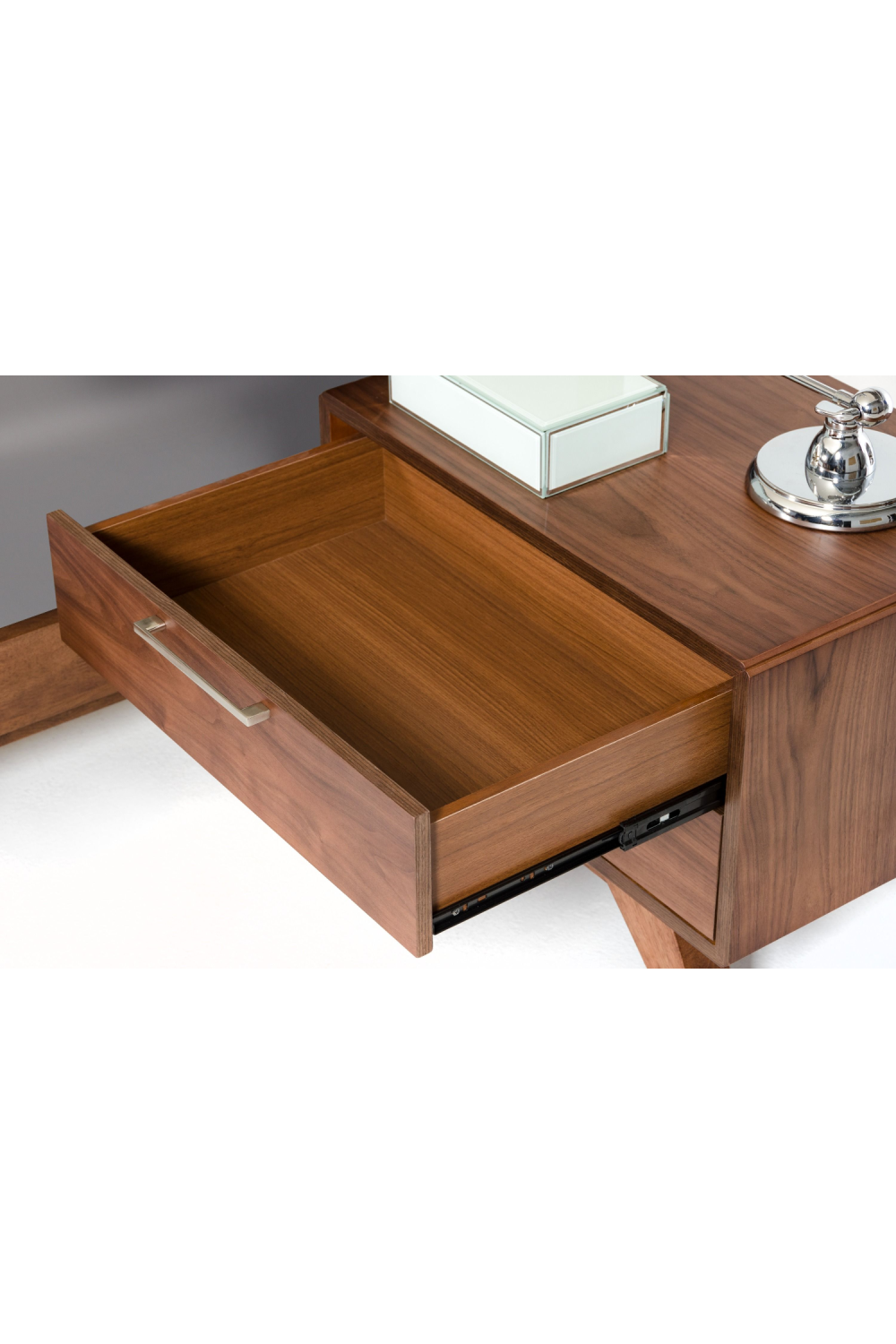 2-Drawer Walnut Nightstand | OROA Modern Soria