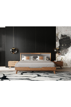 2-Drawer Walnut Nightstand | OROA Modern Soria