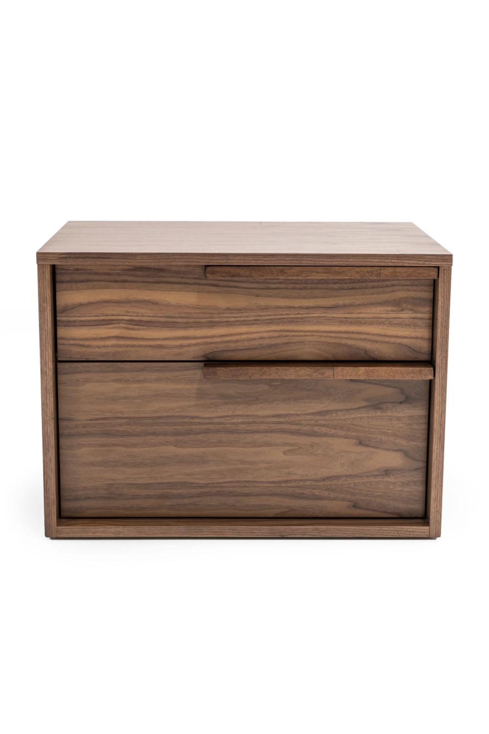 2-Drawer Walnut Veneer Nightstand | OROA Modern Amberlie