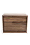 2-Drawer Walnut Veneer Nightstand | OROA Modern Amberlie