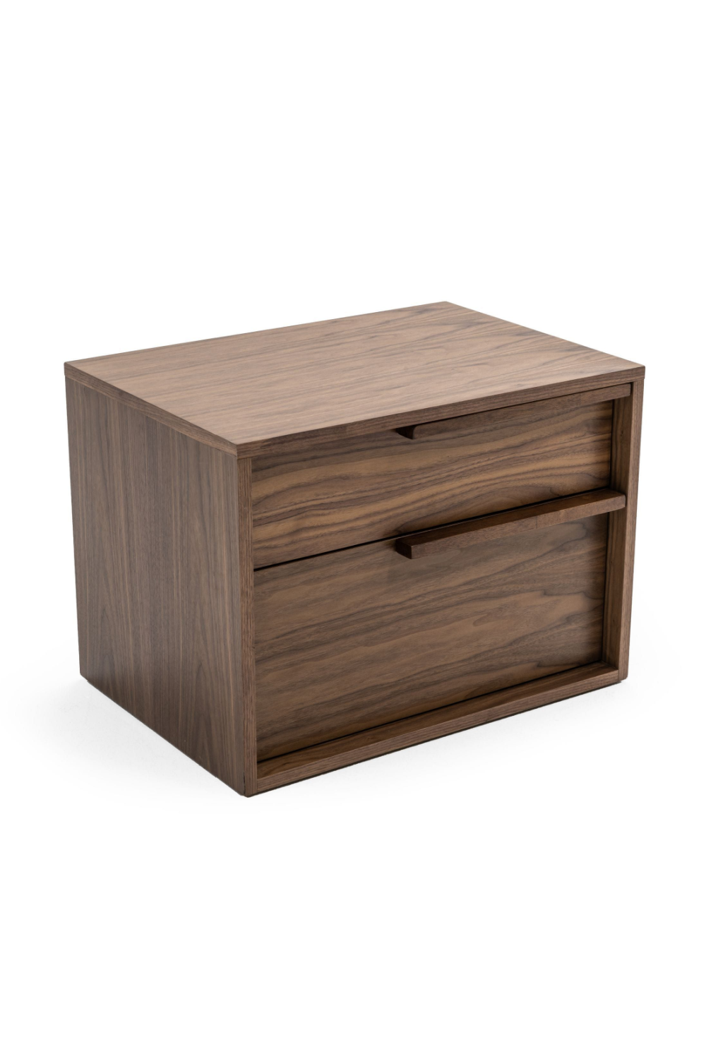 2-Drawer Walnut Veneer Nightstand | OROA Modern Amberlie