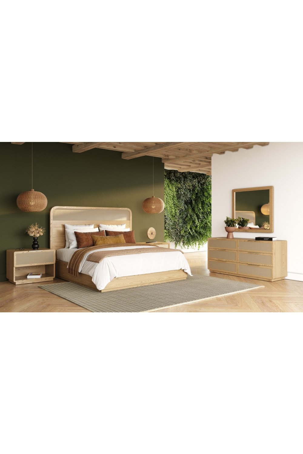 6-Drawer Rattan Dresser | OROA Modern Gavin