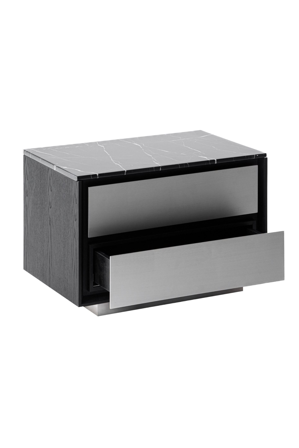 2-Drawer Aluminum Nightstand | OROA Modern Concord