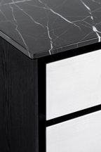 2-Drawer Aluminum Nightstand | OROA Modern Concord