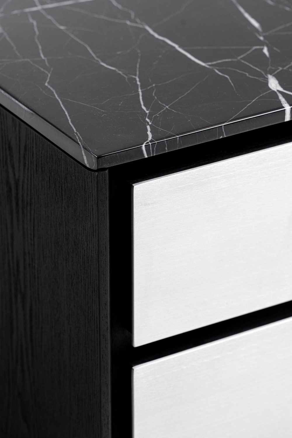 2-Drawer Aluminum Nightstand | OROA Modern Concord