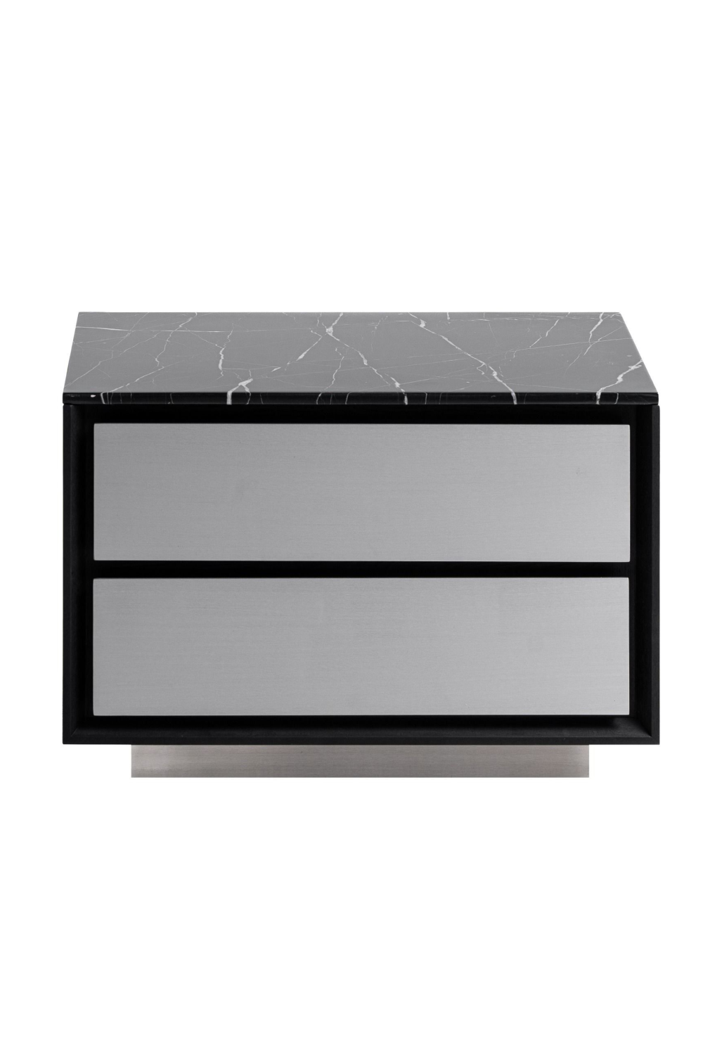 2-Drawer Aluminum Nightstand | OROA Modern Concord