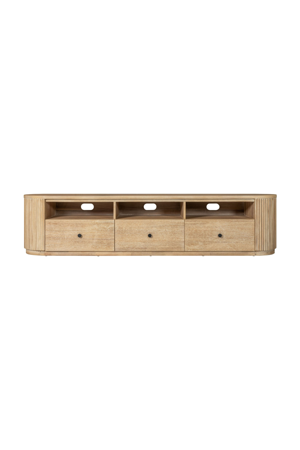 3-Drawer Natural Acacia TV Stand | OROA Modern Jacobson