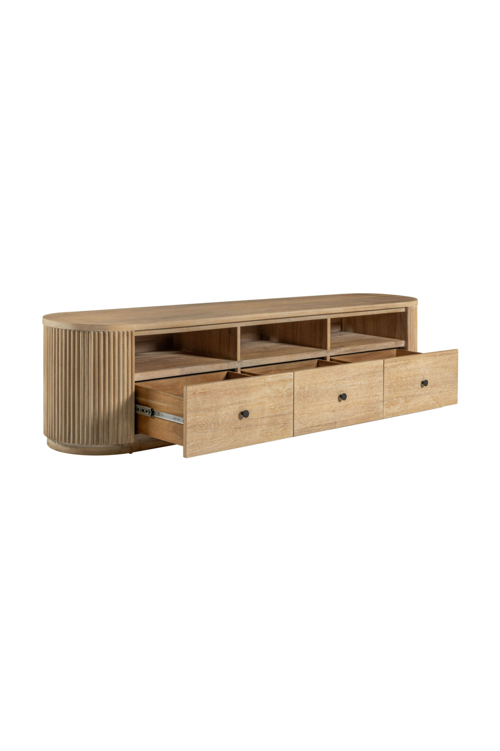 3-Drawer Natural Acacia TV Stand | OROA Modern Jacobson