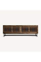4-Door Elm Wood Media Unit | Vical Home Xuzhou