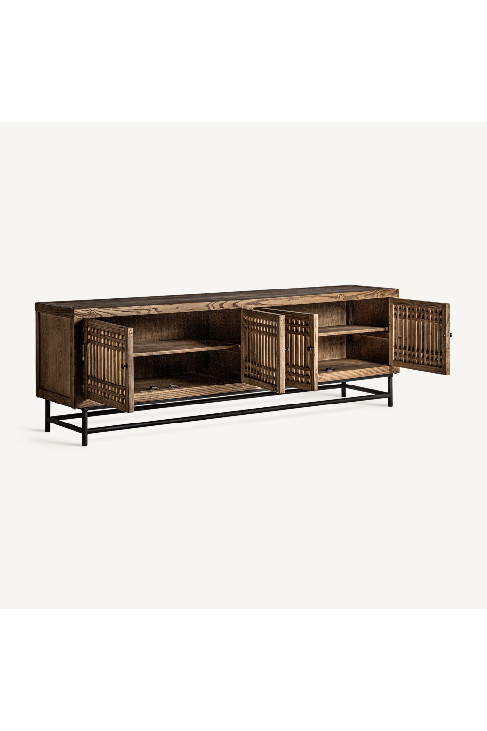 4-Door Elm Wood Media Unit | Vical Home Xuzhou