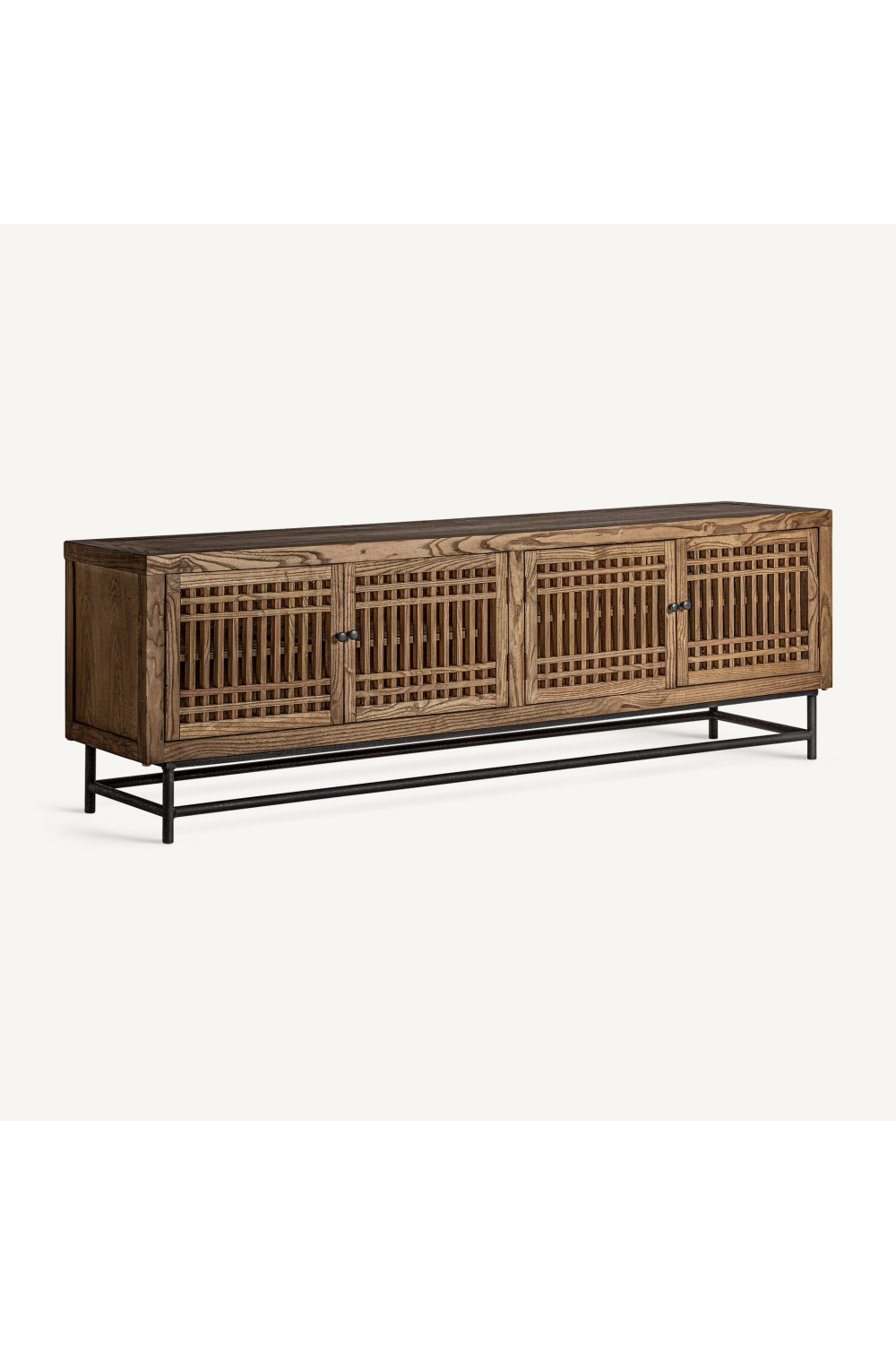 4-Door Elm Wood Media Unit | Vical Home Xuzhou
