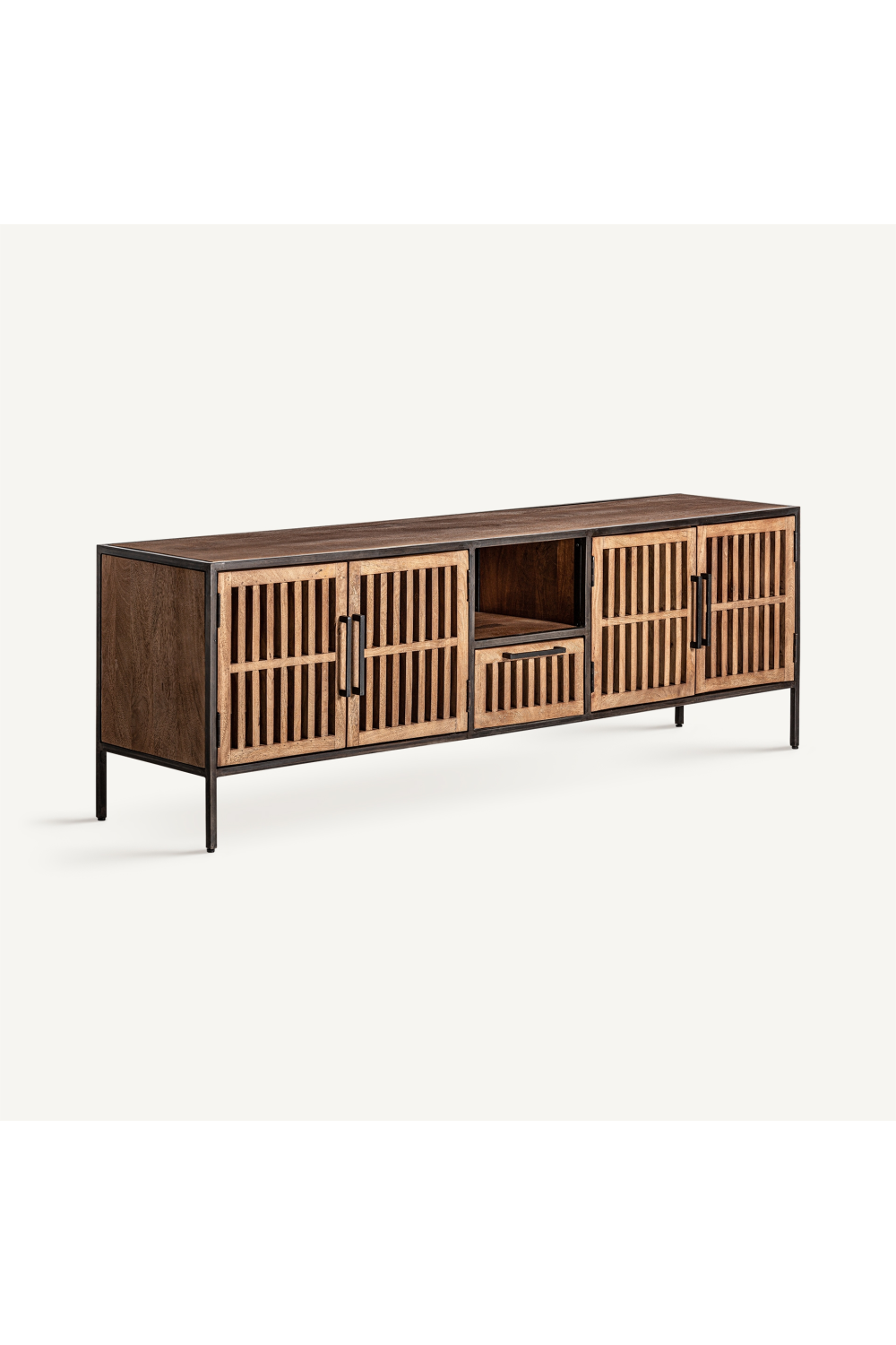 4-Door Mango Wood Media Unit | Vical Home Gaffney