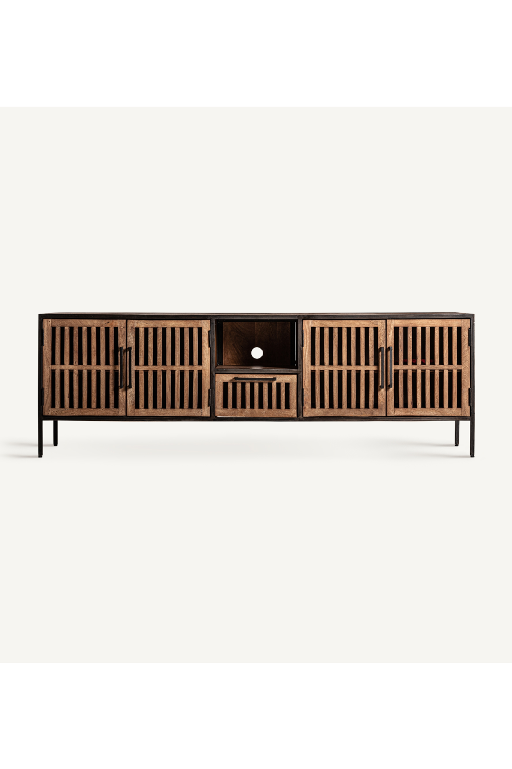4-Door Mango Wood Media Unit | Vical Home Gaffney