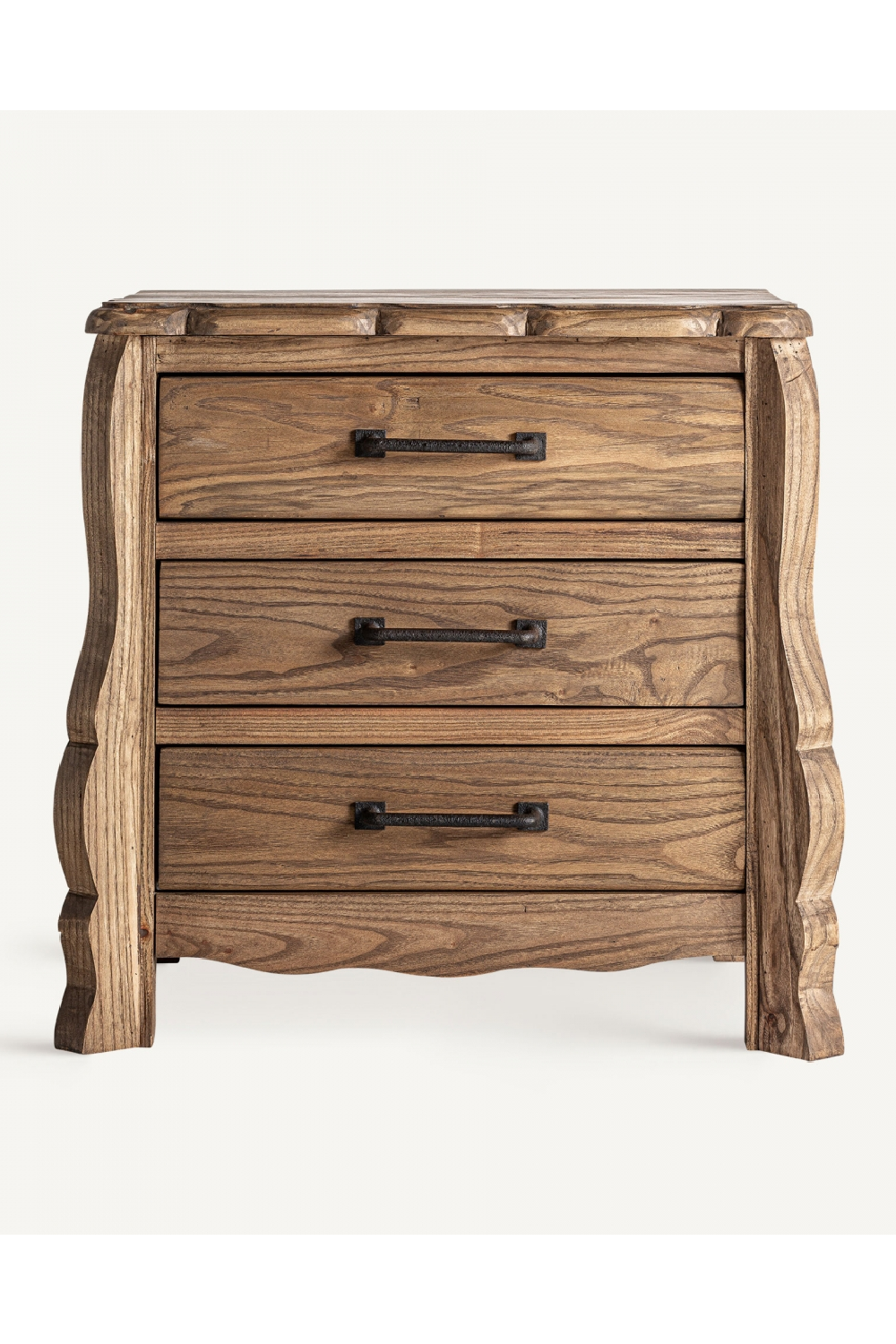 3-Drawer Elm Bedside Table | Vical Home Brixton
